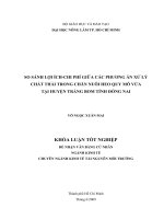 SO SÁNH LỢI ÍCHCHI PHÍ GIỮA CÁC PHƯƠNG ÁN XỬ LÝ CHẤT THẢI TRONG CHĂN NUÔI HEO QUY MÔ VỪA TẠI HUYỆN TRẢNG BOM TỈNH ĐỒNG NAI