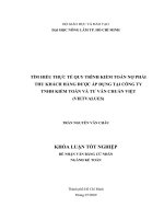 TÌM HIỂU THỰC TẾ QUY TRÌNH KIỂM TOÁN NỢ PHẢI THU KHÁCH HÀNG ĐƯỢC ÁP DỤNG TẠI CÔNG TY TNHH KIỂM TOÁN VÀ TƯ VẤN CHUẨN VIỆT (VIETVALUES)