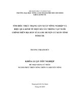 TÌM HIỂU THỰC TRẠNG SẢN XUẤT NÔNG NGHIỆP VÀ HIỆU QUẢ KINH TẾ MỘT SỐ CÂY TRỒNG VẬT NUÔI CHÍNH TRÊN ĐỊA BÀN XÃ EA HU HUYỆN CƯ KUIN TỈNH ĐĂKLĂK