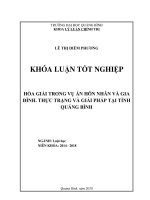 HÒA GIẢI TRONG VỤ ÁN HÔN NHÂN VÀ GIA ĐÌNH. THỰC TRẠNG VÀ GIẢI PHÁP TẠI TỈNH QUẢNG BÌNH (Khóa luận tốt nghiệp)