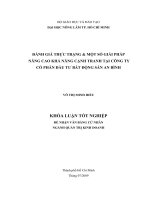 ĐÁNH GIÁ THỰC TRẠNG  MỘT SỐ GIẢI PHÁP NÂNG CAO KHẢ NĂNG CẠNH TRANH TẠI CÔNG TY CỔ PHẦN ĐẦU TƯ BẤT ĐỘNG SẢN AN BÌNH