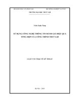 SỬ DỤNG CÔNG NGHỆ THÔNG TIN ĐÁNH GIÁ HIỆU QUẢ TỔNG HỢP CỦA CÔNG TRÌNH THỦY LỢI