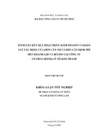 ĐÁNH GIÁ KẾT QUẢ HOẠT ĐỘNG KINH DOANH VÀ KHẢO SÁT TÁC ĐỘNG CỦA ĐÒN CÂN NỢ VÀ ĐÒN CÂN ĐỊNH PHÍ ĐẾN DOANH LỢI VÀ RỦI RO TẠI CÔNG TY CỔ PHẦN HONDA Ô TÔ KIM THANH