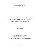 ĐÁNH GIÁ NHẬN THỨC VÀ MỨC SẴN LÒNG TRẢ CỦA NGƯỜI DÂN VỀ CHẤT LƯỢNG MÔI TRƯỜNG TẠI TP. MỸ THO TỈNH TIỀN GIANG