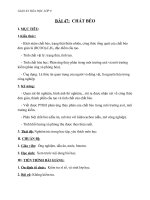 Giáo án Hóa học 9 bài 47: Chất béo