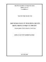 Một số bài toán về tích phân chuyển động trong cơ lý thuyết (2018)