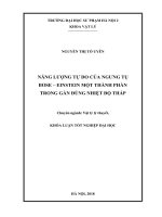 Năng lượng tự do của ngƣng tụ bose – einstein một thành phần trong gần đúng nhiệt độ thấp (2018)
