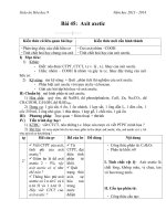 Giáo án Hóa học 9 bài 45: Axit axetic