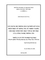 Xây dựng hệ thống bài tập rèn kĩ năng phân biệt từ đồng âm, từ nhiều nghĩa cho học sinh tiểu học với sự hỗ trợ của công nghệ thông tin (2018)