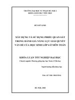 Xây dựng và sử dụng phiếu quan sát trong đánh giá năng lực và giải quyết vấn đề của học sinh lớp 4 ở môn toán (2018)