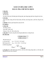 Giáo án Hóa học 8 bài 43: Pha chế dung dịch