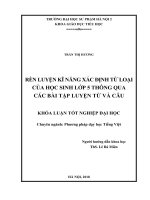 Rèn luyện kĩ năng xác định từ loại của học sinh lớp 5 thông qua các bài tập luyện từ và câu (2018)