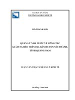 Quản lý nhà nước về công tác giảm nghèo trên địa bàn huyện núi thành, tỉnh quảng nam