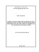 NGHIÊN cứu HOÀN THIỆN một số THÔNG số CÔNG NGHỆ KHAI THÁC lò CHỢ cơ GIỚI hóa ĐỒNG bộ hạ TRẦN THAN ở vỉa dày, dốc THOẢI và NGHIÊNG tại các mỏ hầm lò VÙNG QUẢNG NINH 