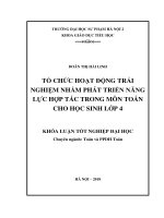 Tổ chức hoạt động trải nghiệm nhằm phát triển năng lực hợp tác trong môn toán cho học sinh lớp 4 (2018)