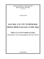 Dạy học các yếu tố hình học trong hình tam giác ở tiểu học (2018)