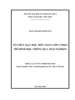Tổ chức dạy học môn toán lớp 4 theo mô hình học thông qua trải nghiệm (2018)