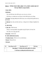 Giáo án Hóa học 9 bài 1: Tính chất hóa học của oxit  Khái quát về sự phân loại oxit