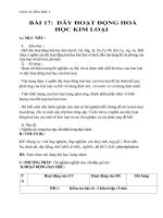 Giáo án Hóa học 9 bài 17: Dãy hoạt động hóa học của kim loại