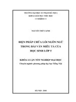 Biện pháp chữa lỗi ngôn ngữ trong bài văn miêu tả của học sinh lớp 5 (2018)
