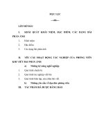 tiểu luận cao học yêu cầu HOẠT ĐỘNG tác NGHIỆP của PHÓNG VIÊN KHI VIẾT bài PHẢN ÁNH