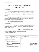 Giáo án Hóa học 9 bài 7: Tính chất hóa học của bazơ