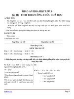 Giáo án Hóa học 8 bài 21: Tính theo công thức hóa học