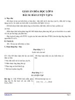 Giáo án Hóa học 8 bài 34: Bài luyện tập 6