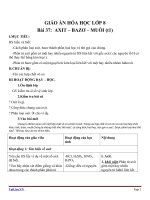 Giáo án Hóa học 8 bài 37: Axit  Bazơ  Muối