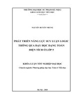 Phát triển năng lực suy luận logic thông qua dạng toán diện tích ở lớp 5 (2018)