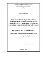 Xây dựng và sử dụng bài tập trắc nghiệm khách quan trong đánh giá năng lực giải quyết vấn đề của học sinh lớp 5 ở môn toán (2018)