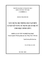 Xây dựng hệ thống bài tập rèn luyện kĩ năng sử dụng quan hệ từ cho học sinh lớp 5 (2018)