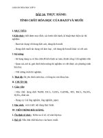 Giáo án Hóa học 9 bài 14: Thực hành tính chất hóa học của bazơ và muối