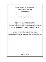 Hiệu quả của việc sử dụng thành ngữ, tục ngữ trong chương trình sách giáo khoa tiếng việt tiểu học (2018)