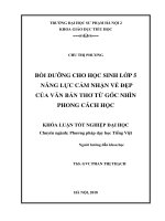 Bồi dưỡng cho học sinh lớp 5 năng lực cảm nhận vẻ đẹp của văn bản thơ từ góc nhìn của phong cách học (2018)