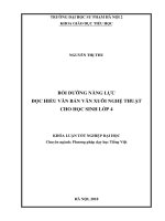 Bồi dưỡng năng lực đọc hiểu văn bản văn xuôi nghệ thuật cho học sinh lớp 4 (2018)