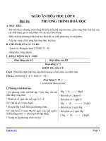 Giáo án Hóa học 8 bài 16: Phương trình hóa học