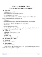 Giáo án Hóa học 8 bài 16: Phương trình hóa học