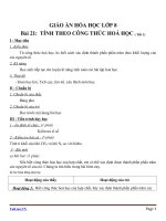 Giáo án Hóa học 8 bài 21: Tính theo công thức hóa học