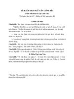 ĐỀ KIỂM TRA NGỮ văn lớp 8 kì i