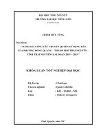 Đánh giá công tác chuyển quyền sử dụng đất của phường Đồng Quang  thành phố Thái Nguyên  tỉnh Thái Nguyên giai đoạn 2013  2015 (Khóa luận tốt nghiệp)