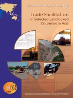 Trade facilitation in selected landlocked countries in asia (studies in trade and investment) 