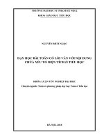 Dạy học bài toán có lời văn với nội dung chứa yếu tố diện tích ở tiểu học (2018)