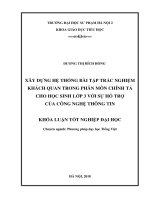 Xây dựng hệ thống bài tập trắc nghiệm khách quan trong phân môn chính tả cho học sinh lớp 3 với sự hỗ trợ của công nghệ thông tin (2018)
