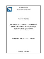 Tạo động lực làm việc cho đội ngũ công chức, viên chức tại huyện hiệp đức, tỉnh quảng nam