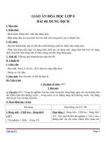 Giáo án Hóa học 8 bài 40: Dung dịch