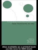 New frontiers in human resource development (routledge studies in human resource development) 