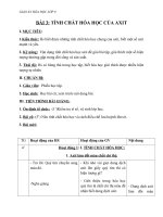 Giáo án Hóa học 9 bài 3: Tính chất hóa học của axit