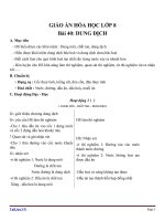 Giáo án Hóa học 8 bài 40: Dung dịch