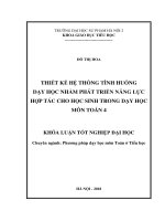 Thiết kế hệ thống tình huống dạy học nhằm phát triển năng lực hợp tác cho học sinh trong dạy học môn toán 4 (2018)